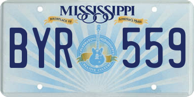 MS license plate BYR559