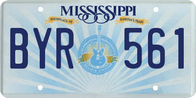 MS license plate BYR561