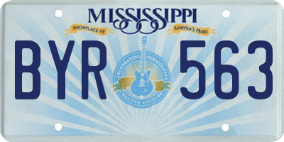 MS license plate BYR563