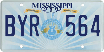 MS license plate BYR564