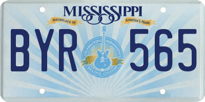 MS license plate BYR565