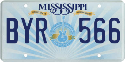 MS license plate BYR566