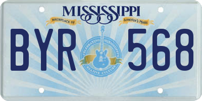 MS license plate BYR568