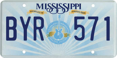 MS license plate BYR571