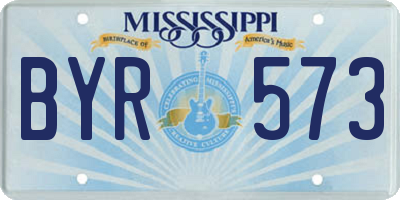 MS license plate BYR573