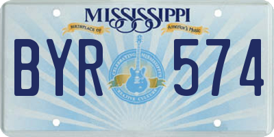 MS license plate BYR574