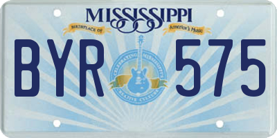 MS license plate BYR575