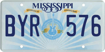 MS license plate BYR576