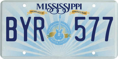 MS license plate BYR577