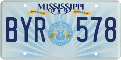 MS license plate BYR578
