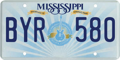 MS license plate BYR580