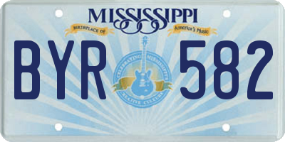 MS license plate BYR582