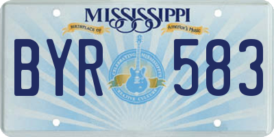 MS license plate BYR583