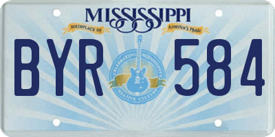MS license plate BYR584