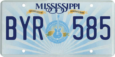 MS license plate BYR585