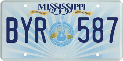 MS license plate BYR587