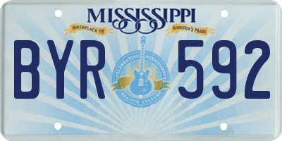 MS license plate BYR592