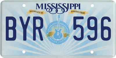 MS license plate BYR596