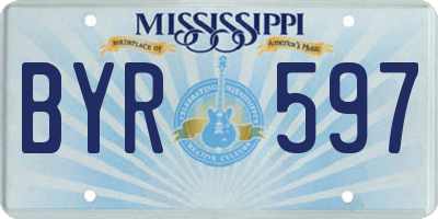 MS license plate BYR597