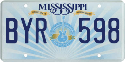 MS license plate BYR598