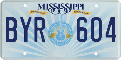 MS license plate BYR604