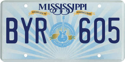 MS license plate BYR605
