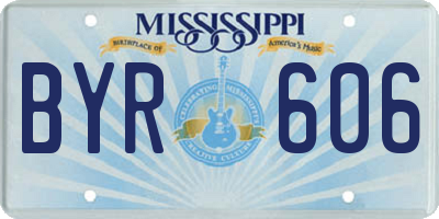 MS license plate BYR606