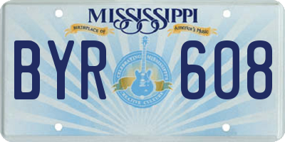 MS license plate BYR608