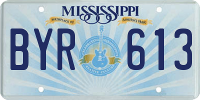 MS license plate BYR613