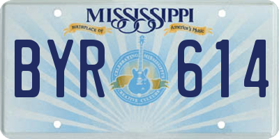 MS license plate BYR614