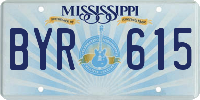 MS license plate BYR615