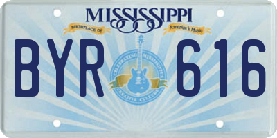 MS license plate BYR616