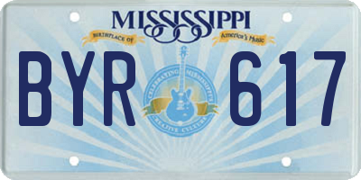 MS license plate BYR617