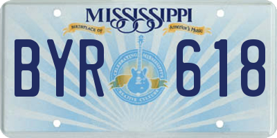 MS license plate BYR618