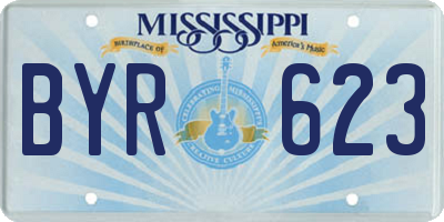 MS license plate BYR623