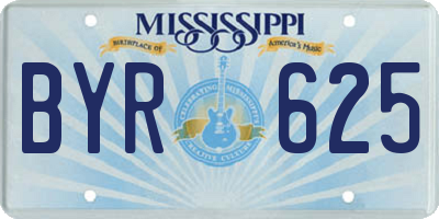 MS license plate BYR625