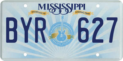 MS license plate BYR627