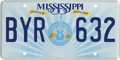 MS license plate BYR632