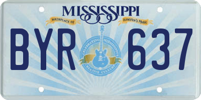 MS license plate BYR637