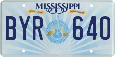 MS license plate BYR640