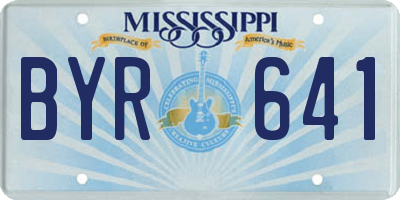 MS license plate BYR641