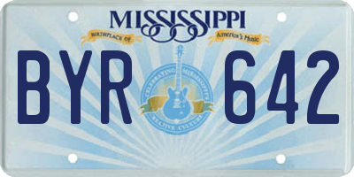 MS license plate BYR642