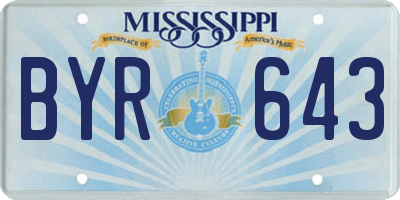 MS license plate BYR643
