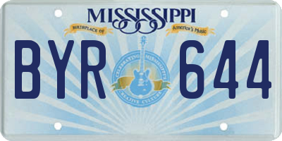 MS license plate BYR644