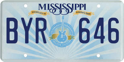 MS license plate BYR646