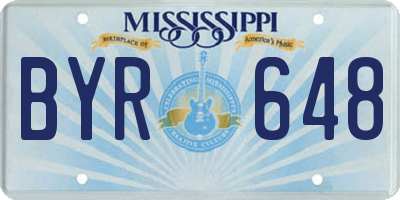 MS license plate BYR648