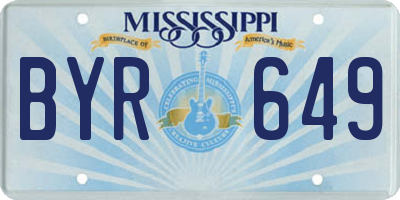 MS license plate BYR649