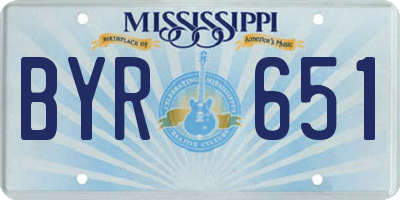MS license plate BYR651