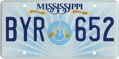 MS license plate BYR652