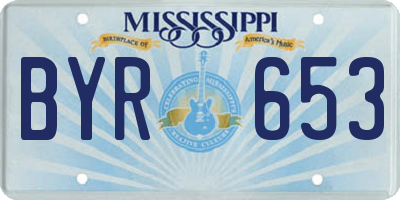 MS license plate BYR653